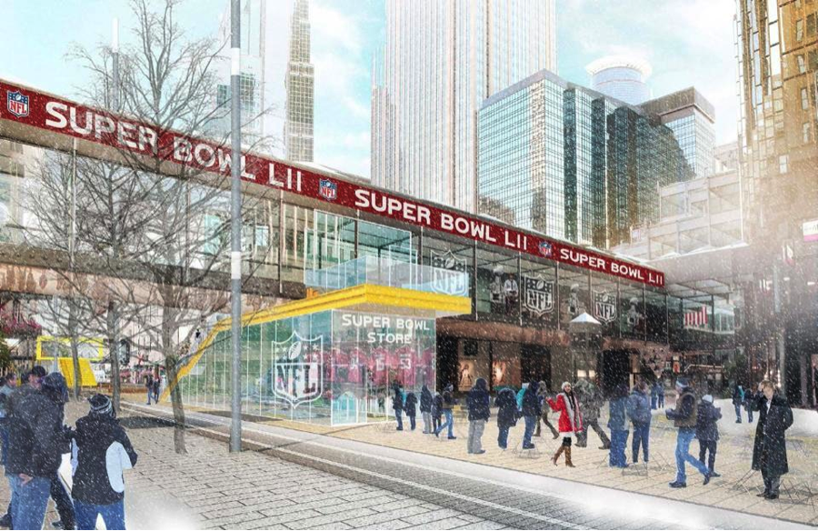 Concept art of “Super Bowl Boulevard.”