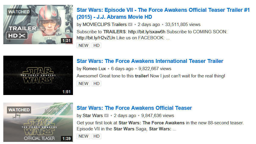 Star Wars 7 trailer