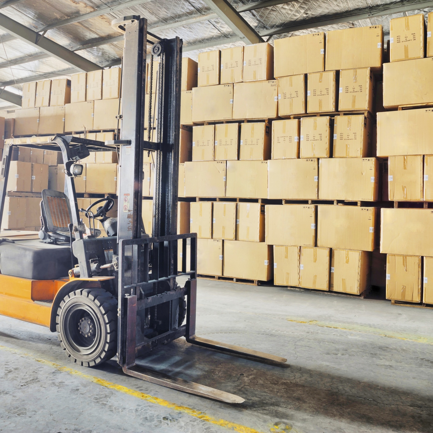 warehouse with forklift