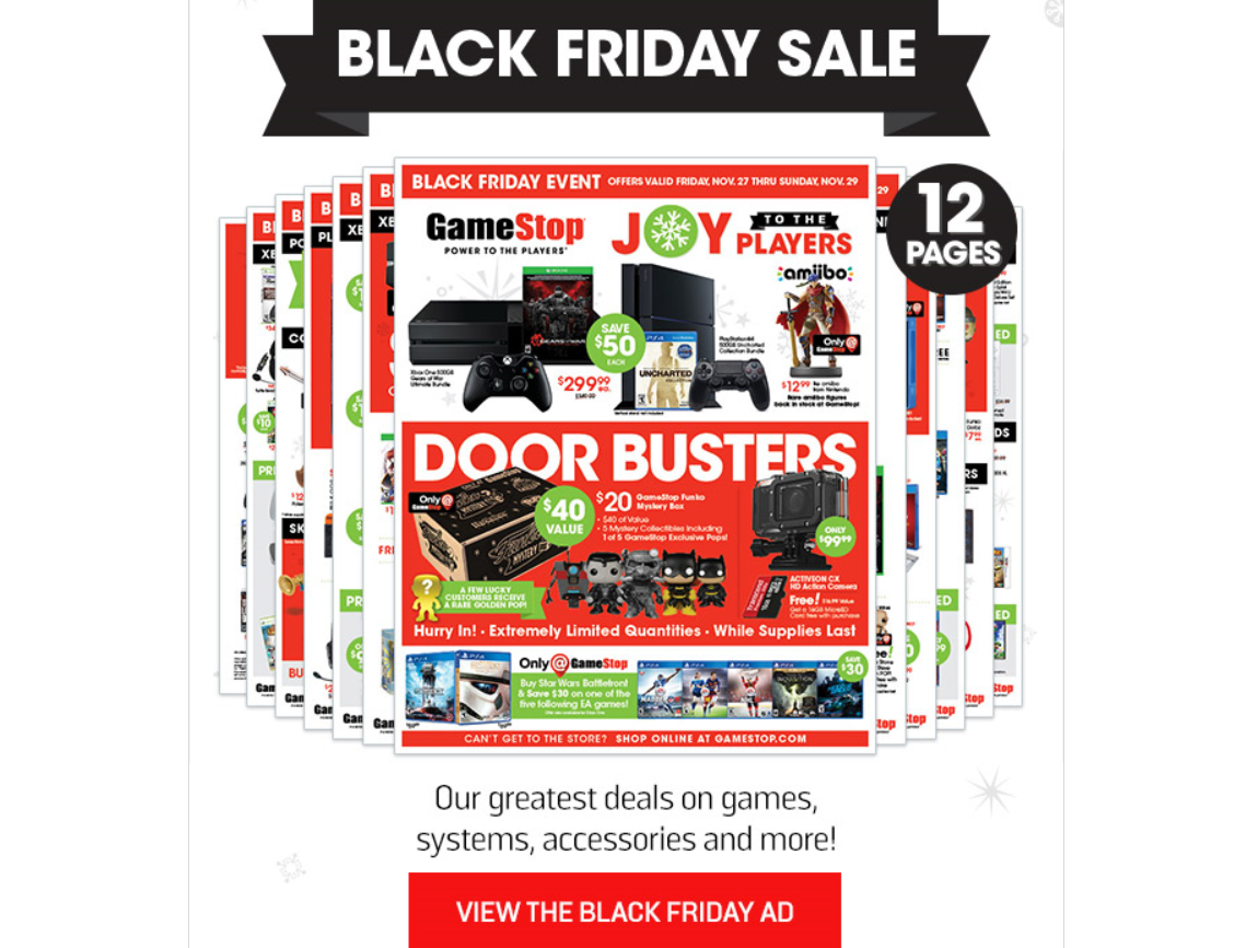 GameStop Offers Up Massive List of Black Friday Sales and Deals