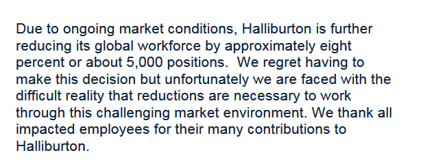 HAL Layoff statement