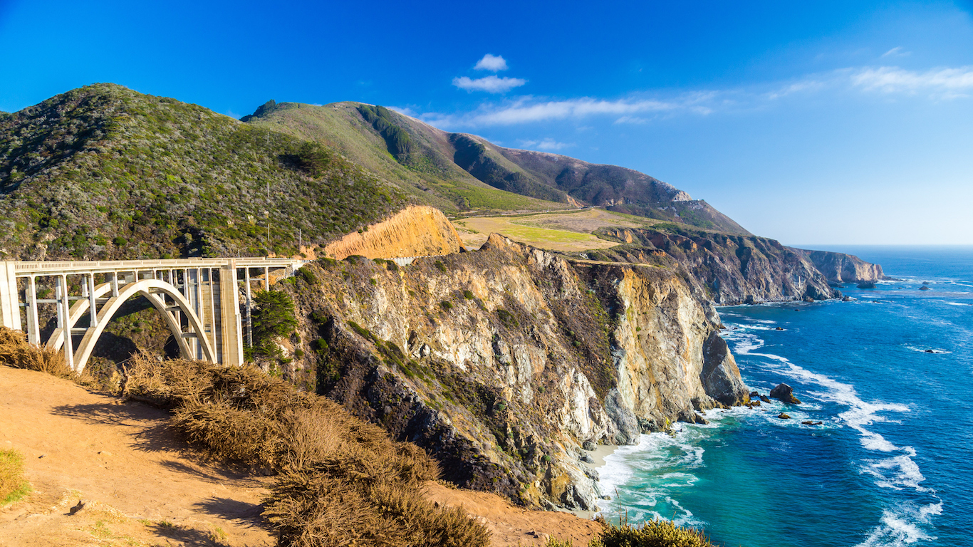 Landmark Bixby Creek Bridge in Big Sur, California