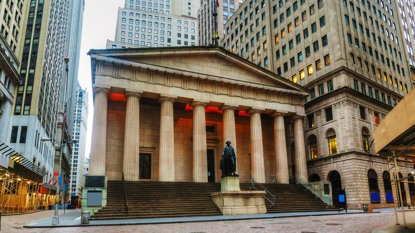 Federal Hall National Memorial on Wall Street in New York