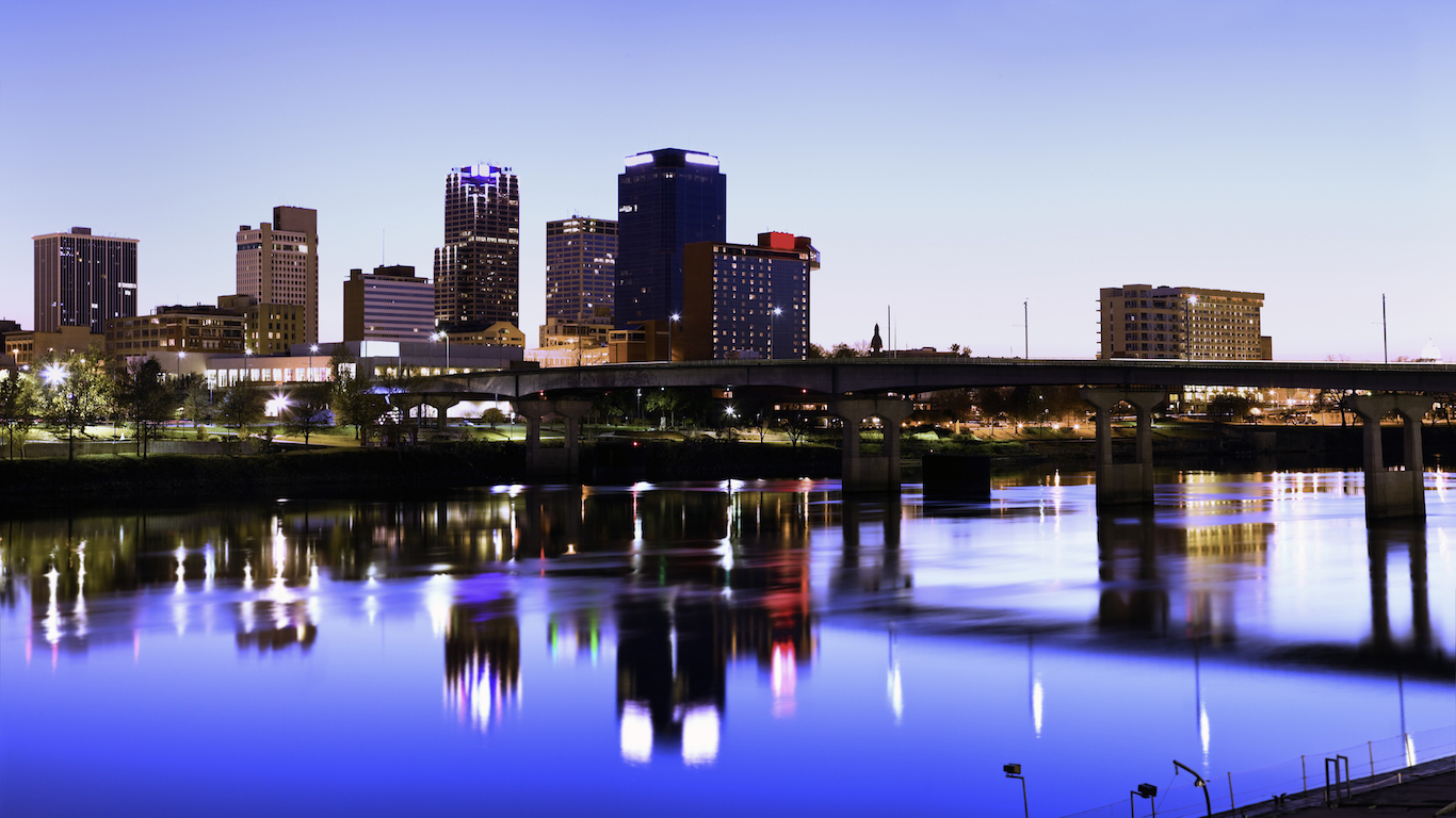 Evening in Little Rock, Arkansas.