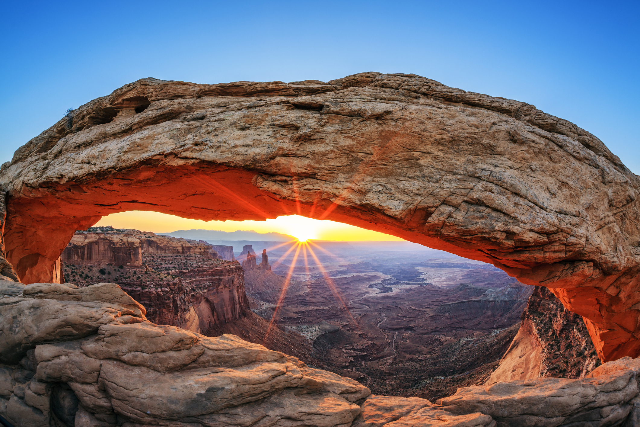 Famous sunrise at Mesa Arch