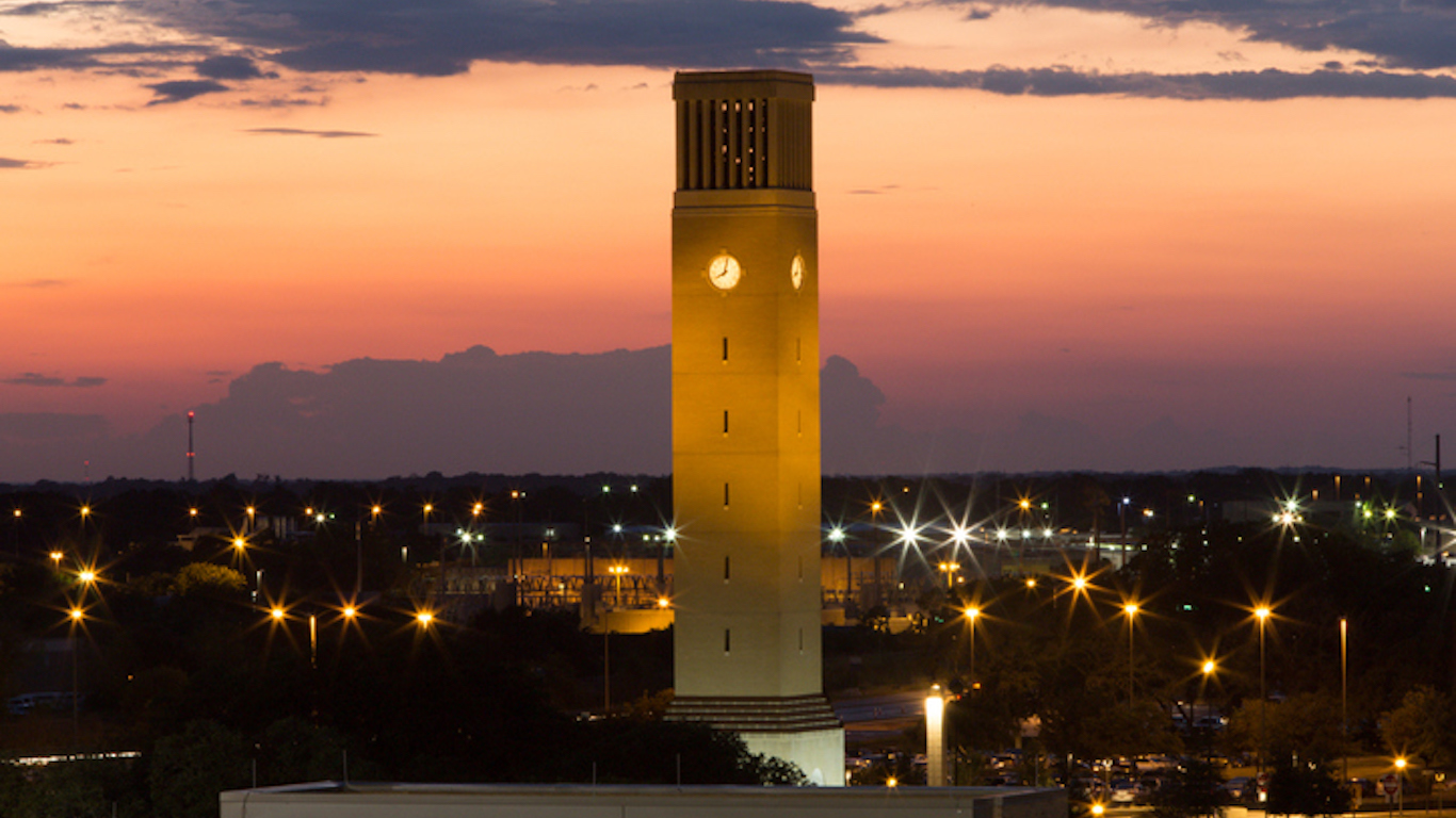 Albritton Bell Tower in Twilight, College Station, Texas