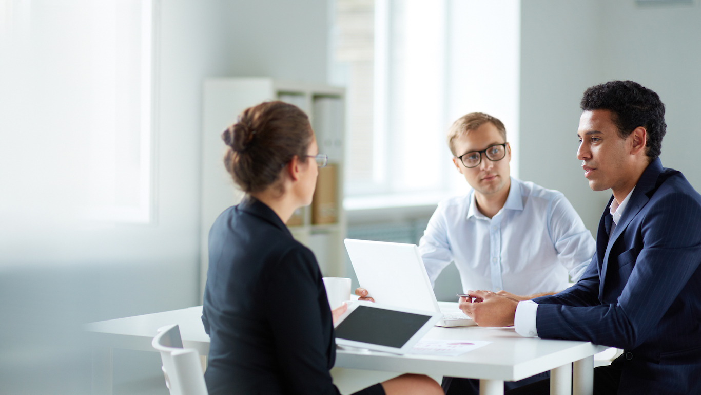 Businesspeople in a planning work meeting