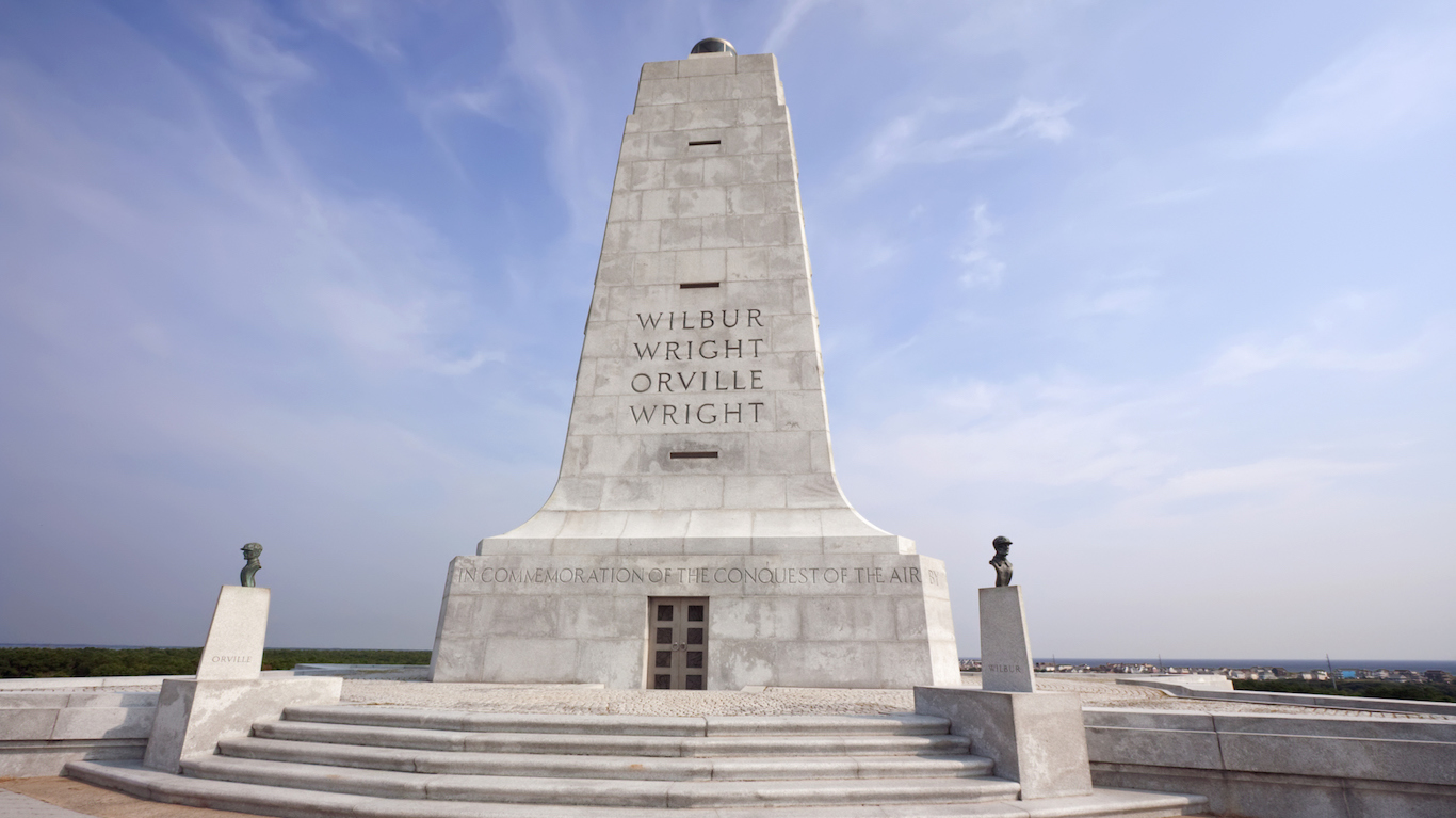 Wright Brothers monument at Kitty Hawk, North Carolina