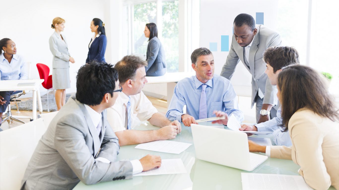 Group of Multiethnic Business People Having a Meeting