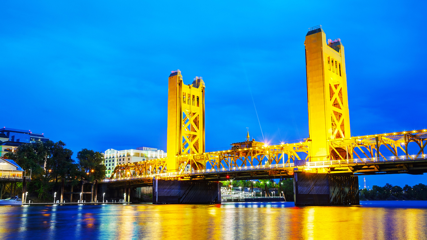 Golden Gates drawbridge in Sacramento