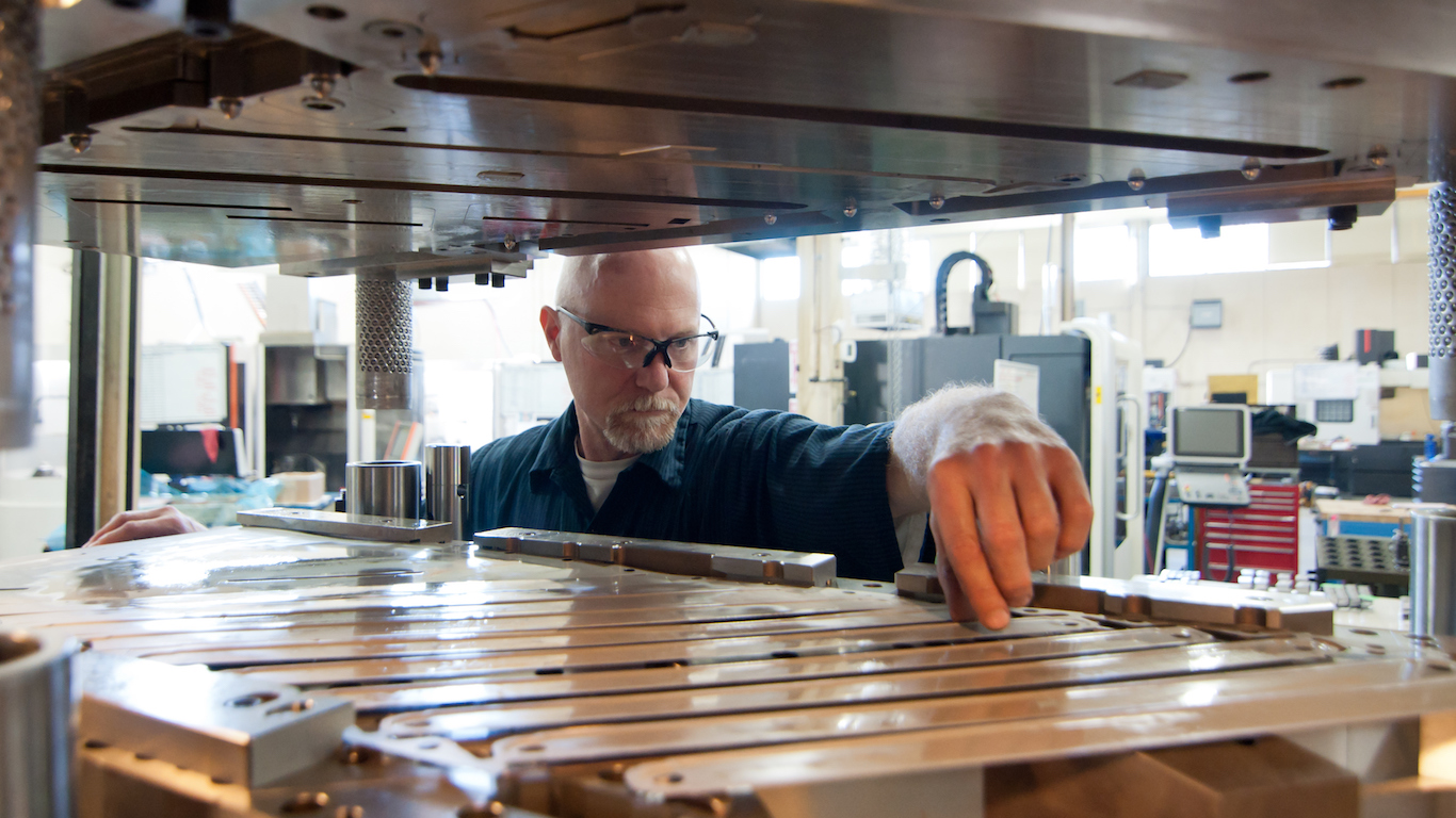 Tool and Die maker wearing safety glasses