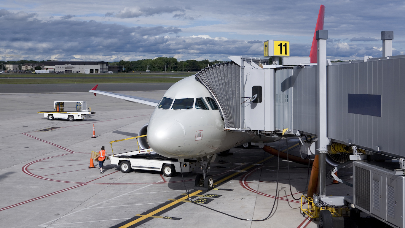 Airplane, in Bradley Airport, Hartford, Connecticut