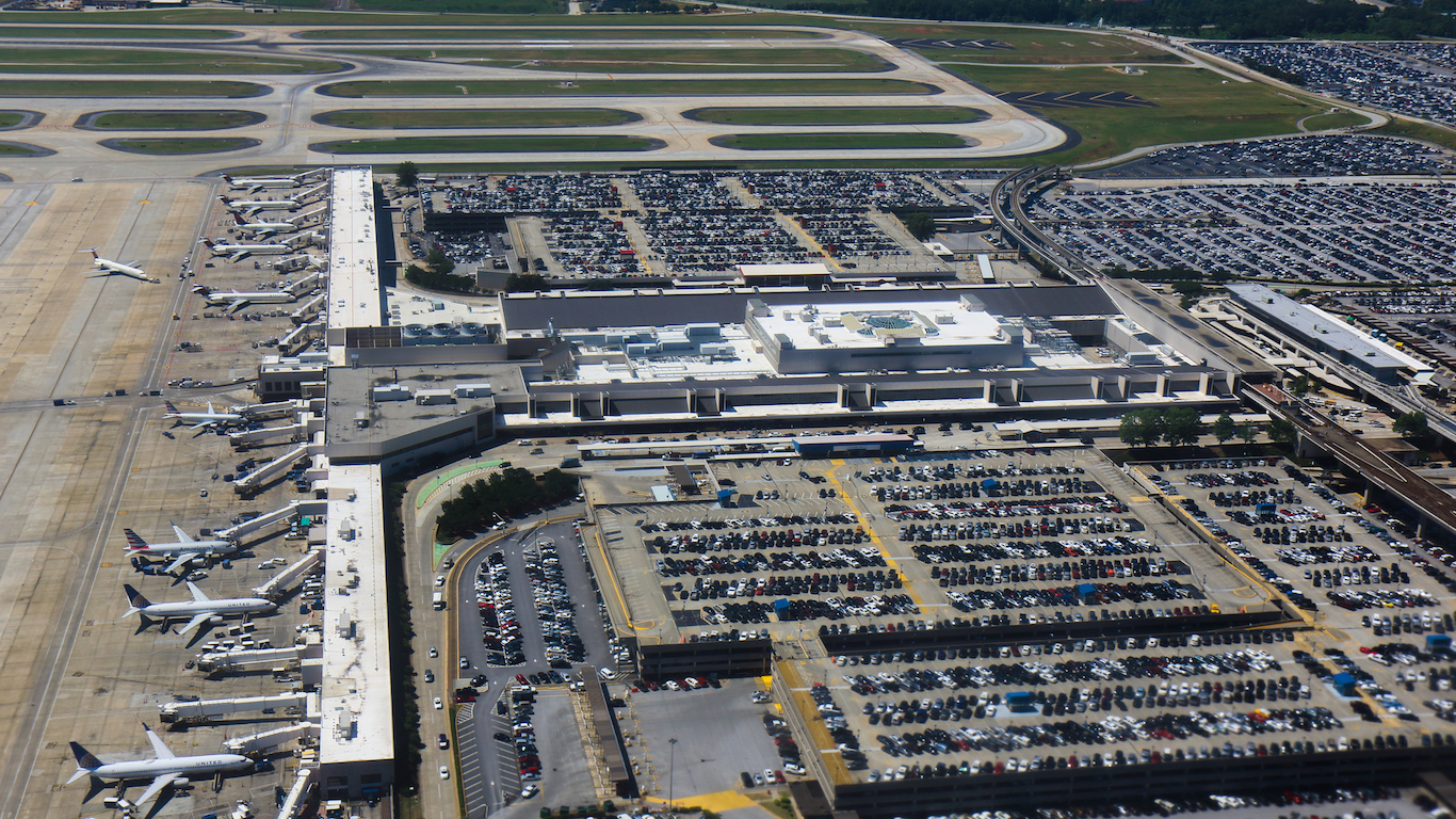 Atlanta Hartsfield international airport main terminal and parking