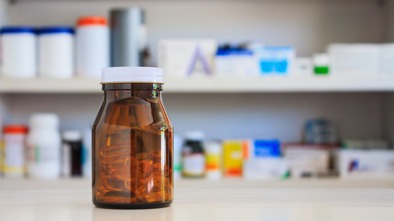 medicine bottle in pharmacy store, medication