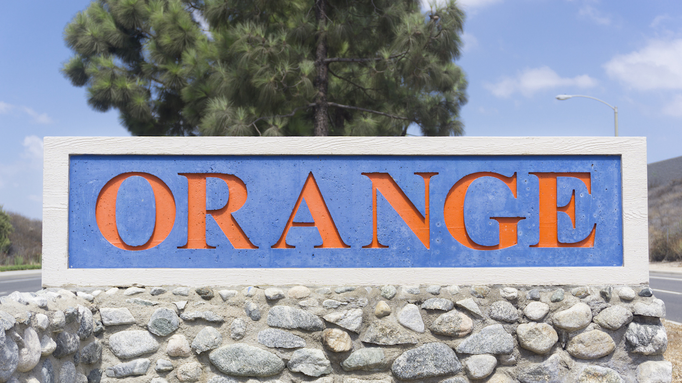 Sign for City of Orange in California