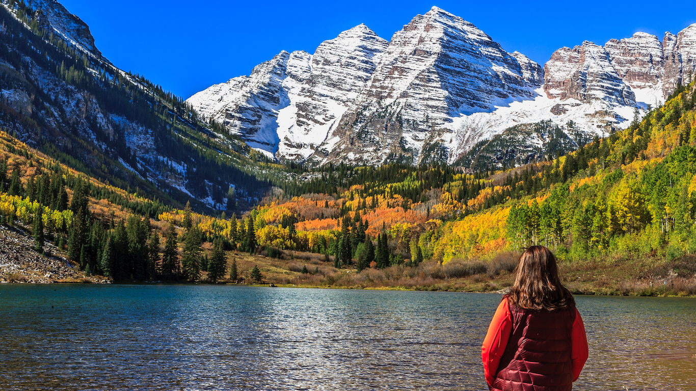 In awe at Maroon Bells, Colorado