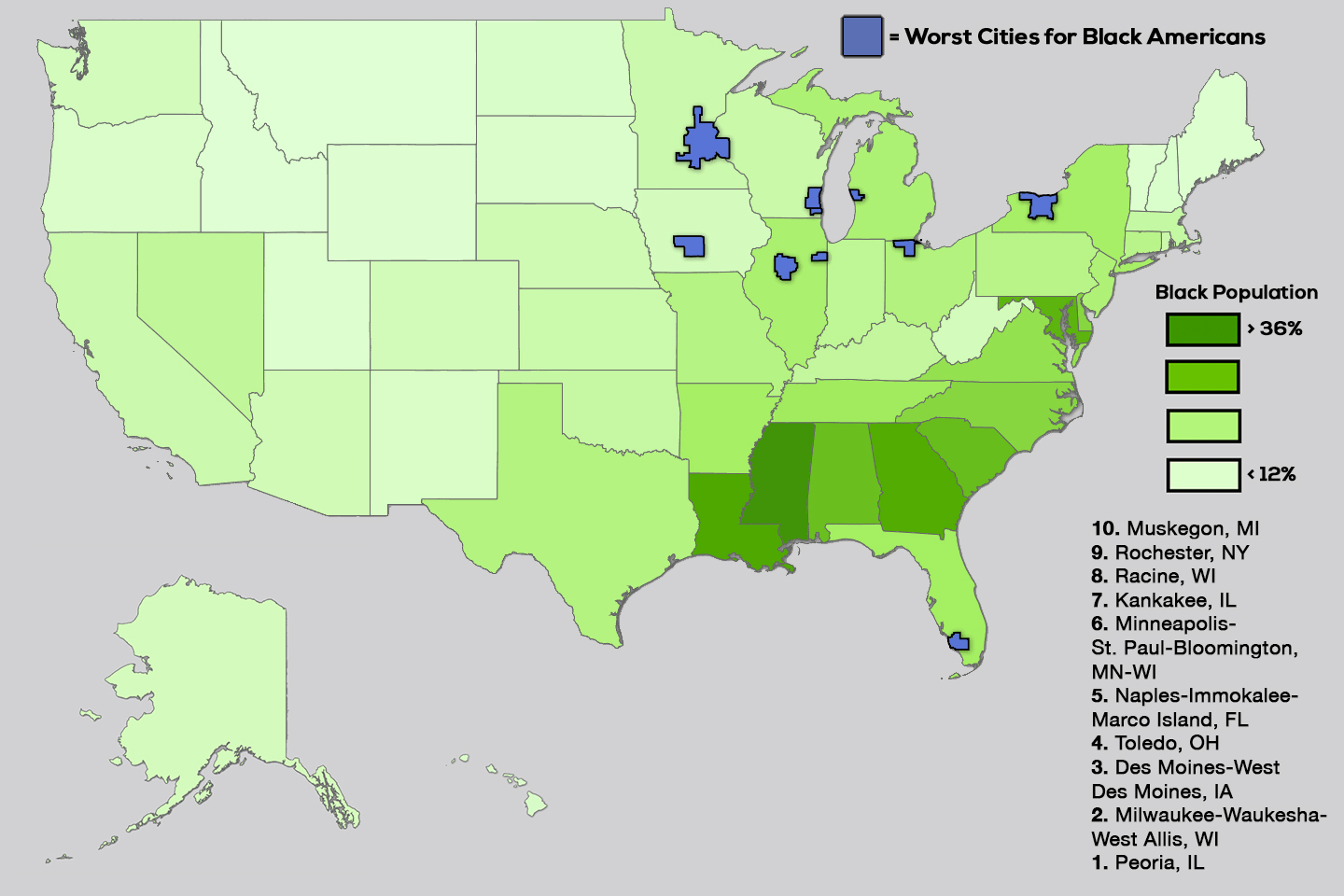 worst-cities-for-black-americans-map