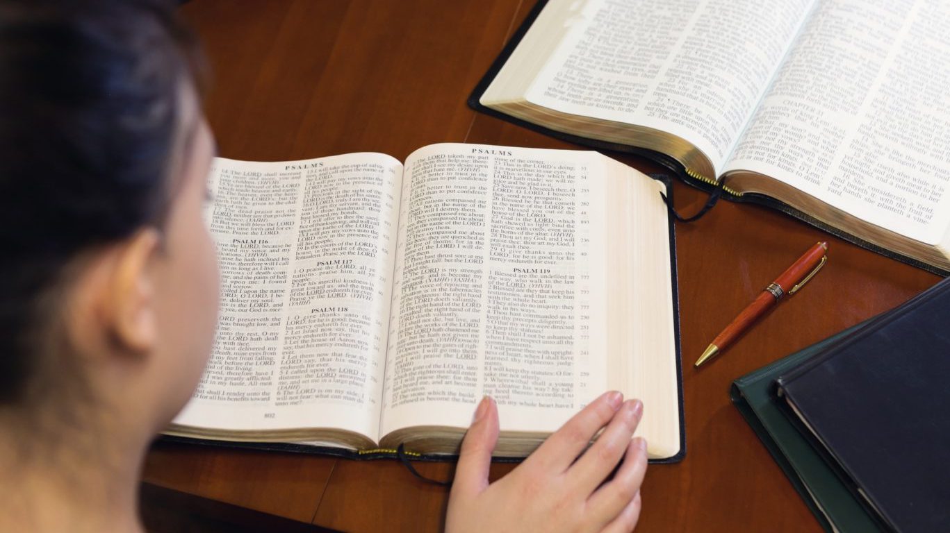 Young Lady Studying The Bible