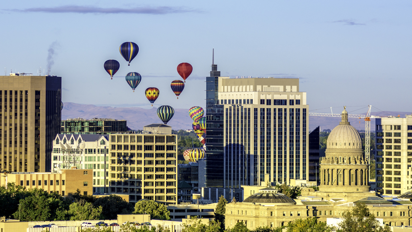 Hot air balloons over Boise City, Idaho