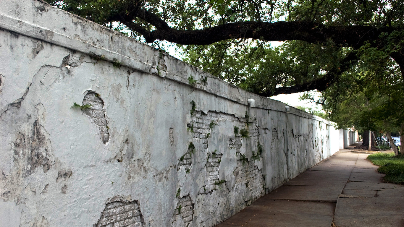 Whitewashed Wall around Lafayette, Louisiana