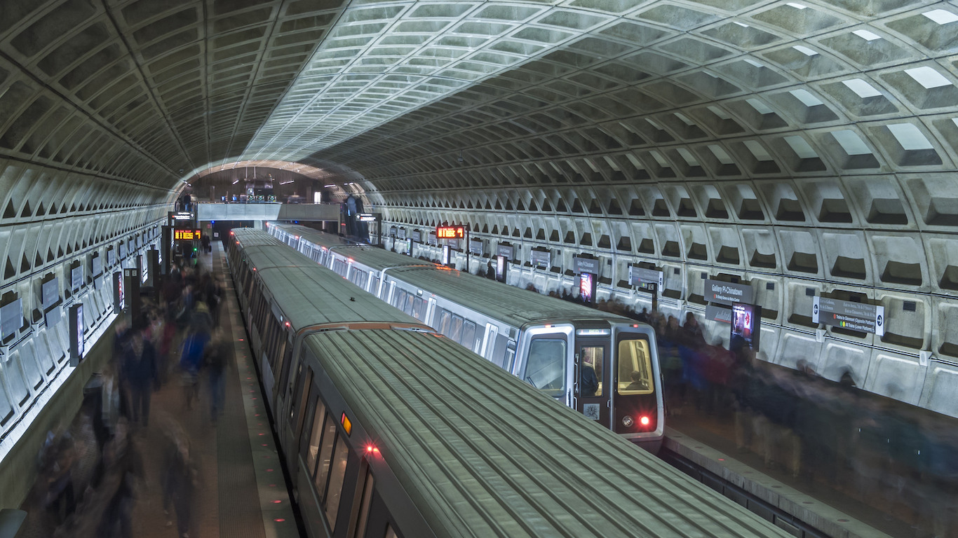 Washington DC subway station, trains