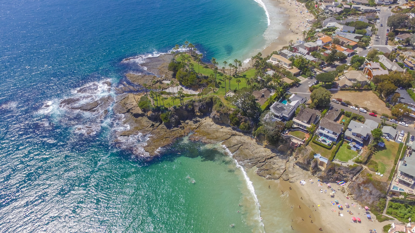 A view of Shaw&#039;s Cove, Laguna Beach in Orange County, California