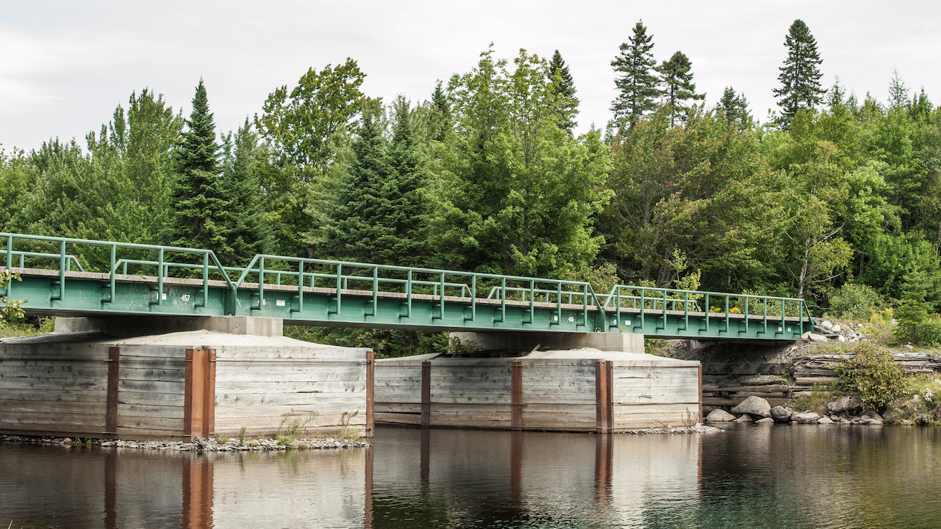 Bridge crossing Lobster Stream in the North Maine Woods