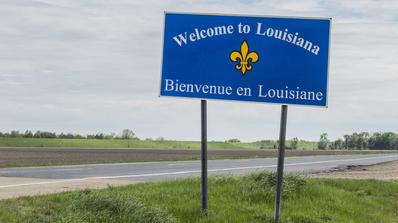 Welcome to Louisiana sign along U.S. Route 65