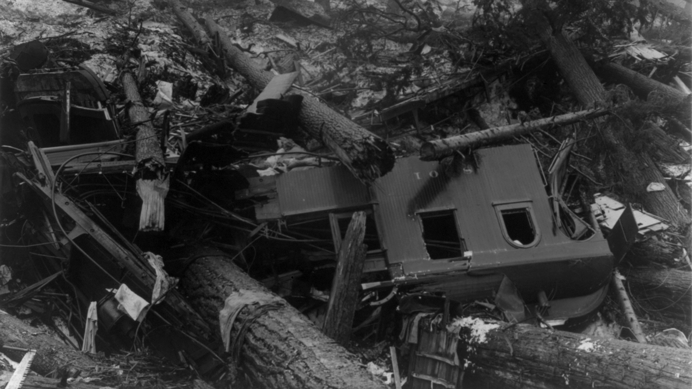 Train wreckage from Wellington WA avalanche cph.3b13980 by E.J. Frazier, Thompson, Montana