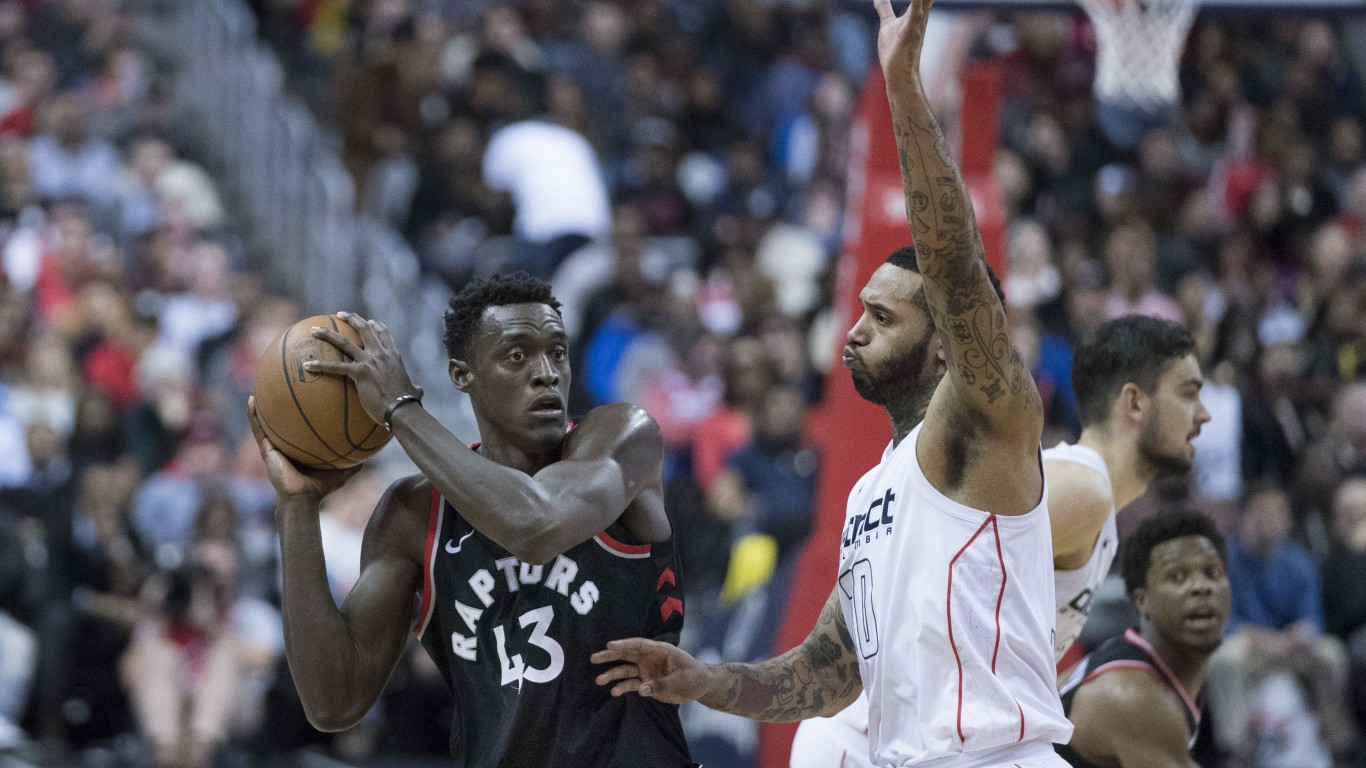 Pascal Siakam, Mike Scott by KA Sports Photos