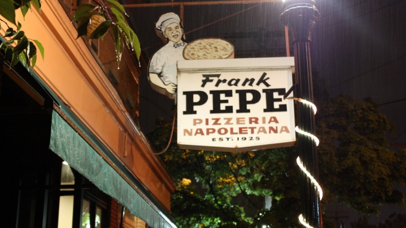 frank pepe exterior by Krista