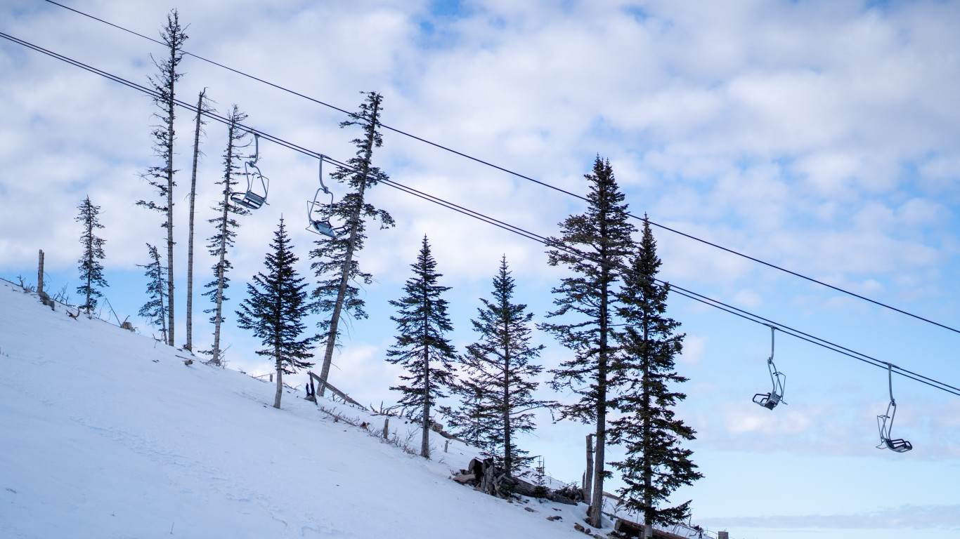 Empty Ski Lift Chairs - Ski Re... by Jonathan Cutrer