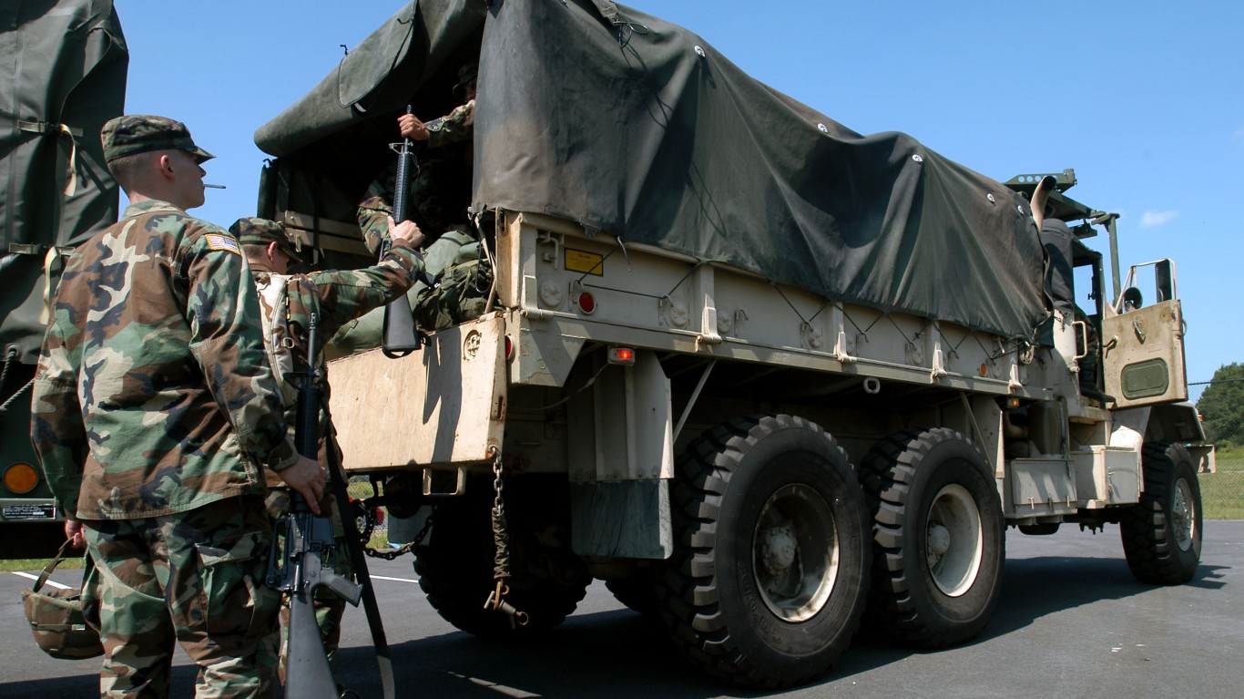 States With the Most Americans Serving in the US Army and Air National Guard