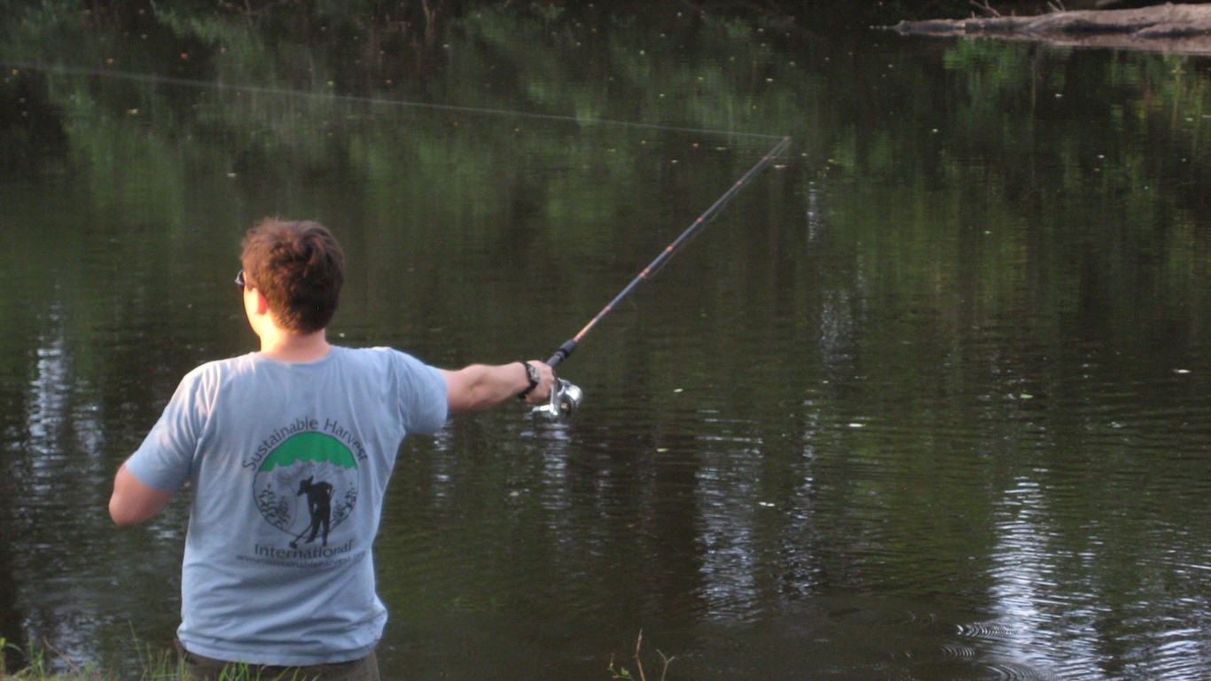 Jason fishing at our camp site... by Sarah and Jason