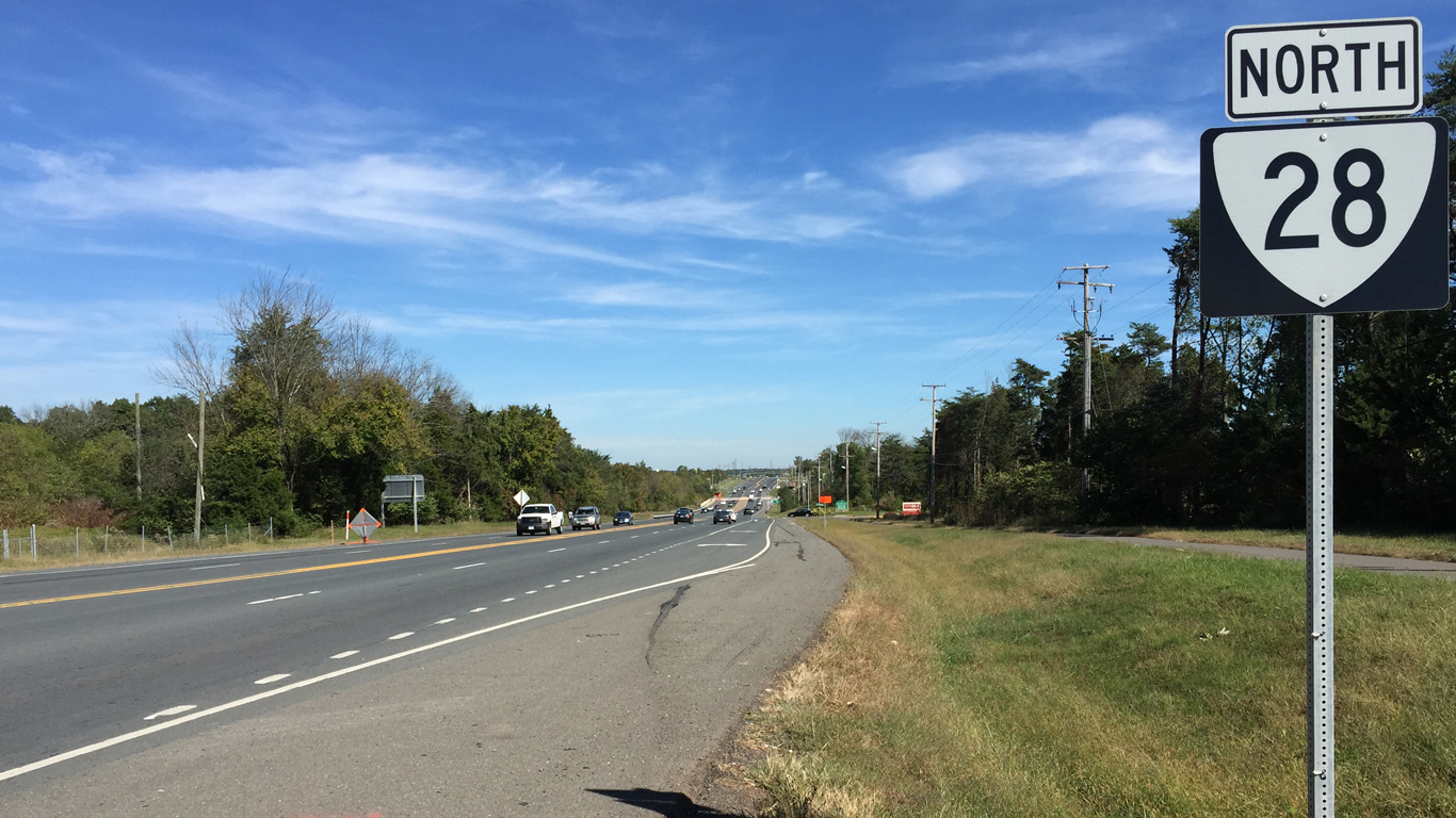 2016-09-13 12 31 43 View south along Maryland State Route 953 (Glenn Dale Road) at Prospect Hill Road in Glenn Dale, Prince Georges County, Maryland by Famartin