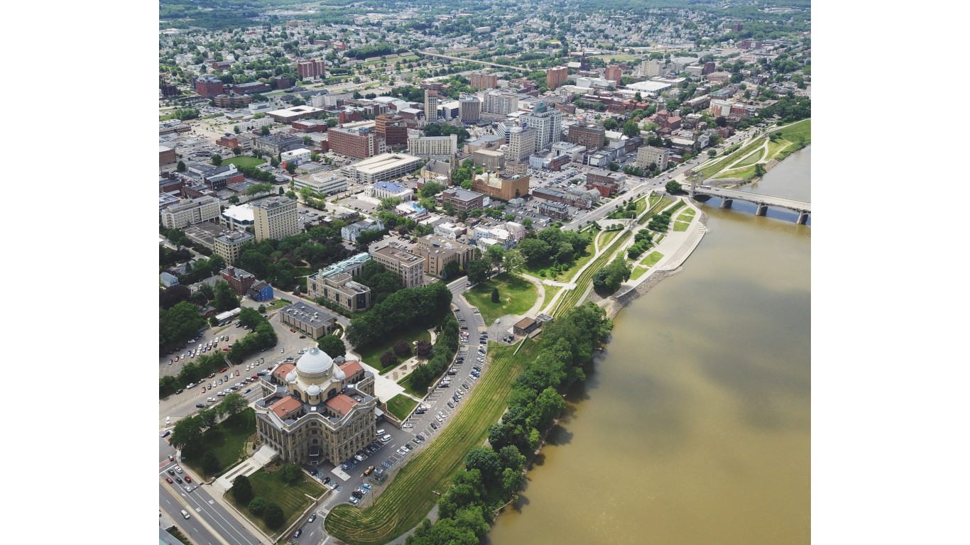 Downtown Wilkes Barre along the Susquehanna River by Umrok