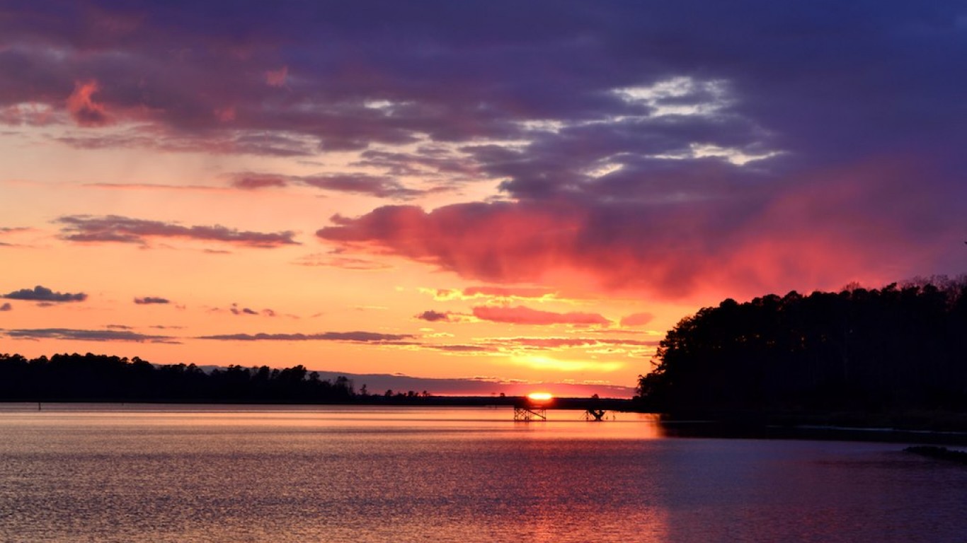 Colonial Parkway - Sunset over... by Brian Holland