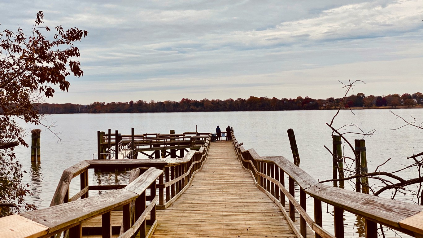 Fishing Pier at Piscataway Par... by F Delventhal