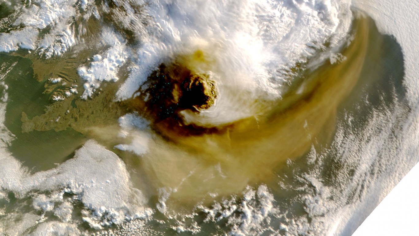 Gru00c3u0083u00c2u00admsvu00c3u0083u00c2u00b6tn Volcano Showing Pl... by NASA Goddard Space Flight Center