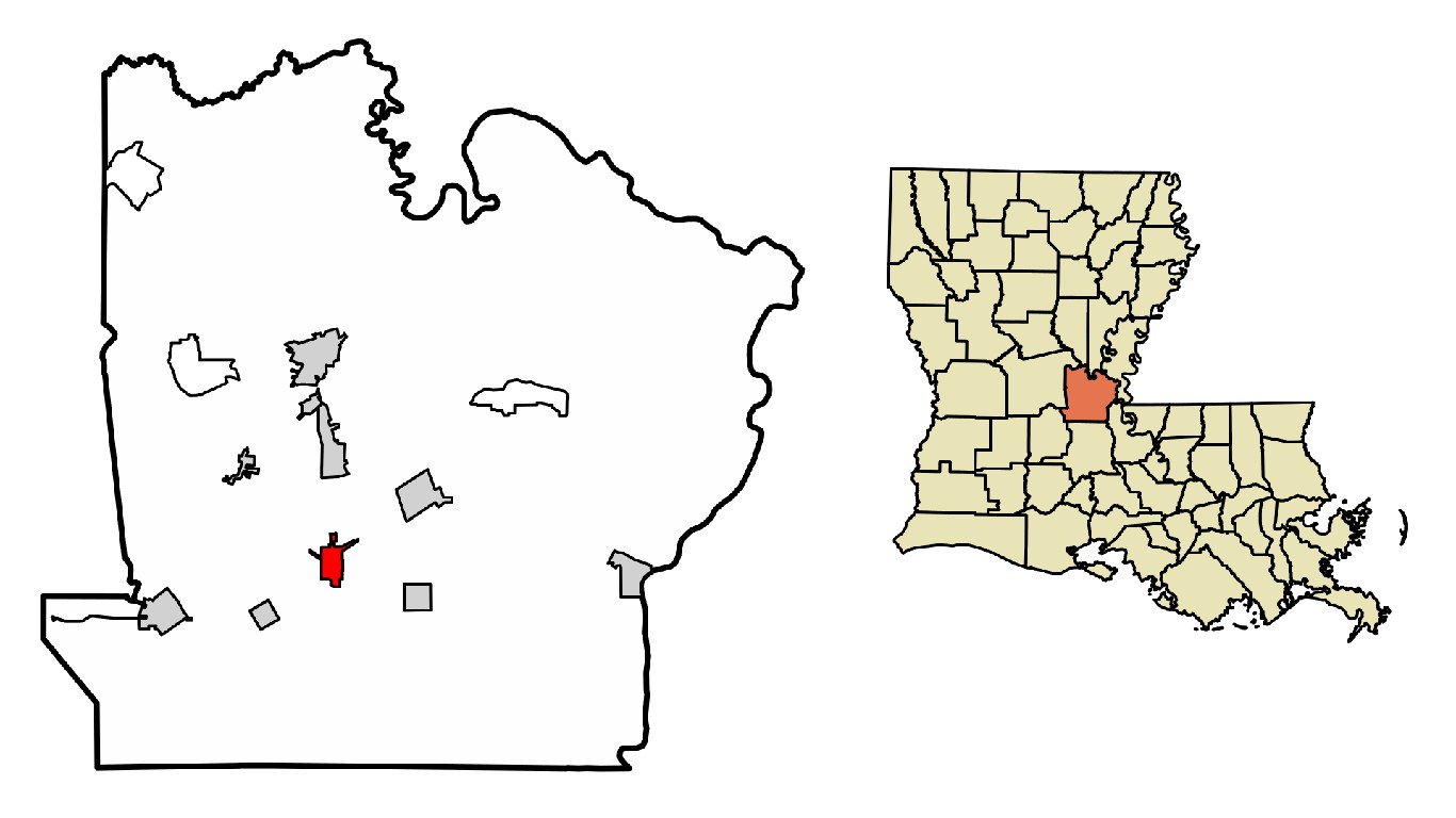 Avoyelles Parish Louisiana Incorporated and Unincorporated areas Cottonport Highlighted by DemocraticLuntz