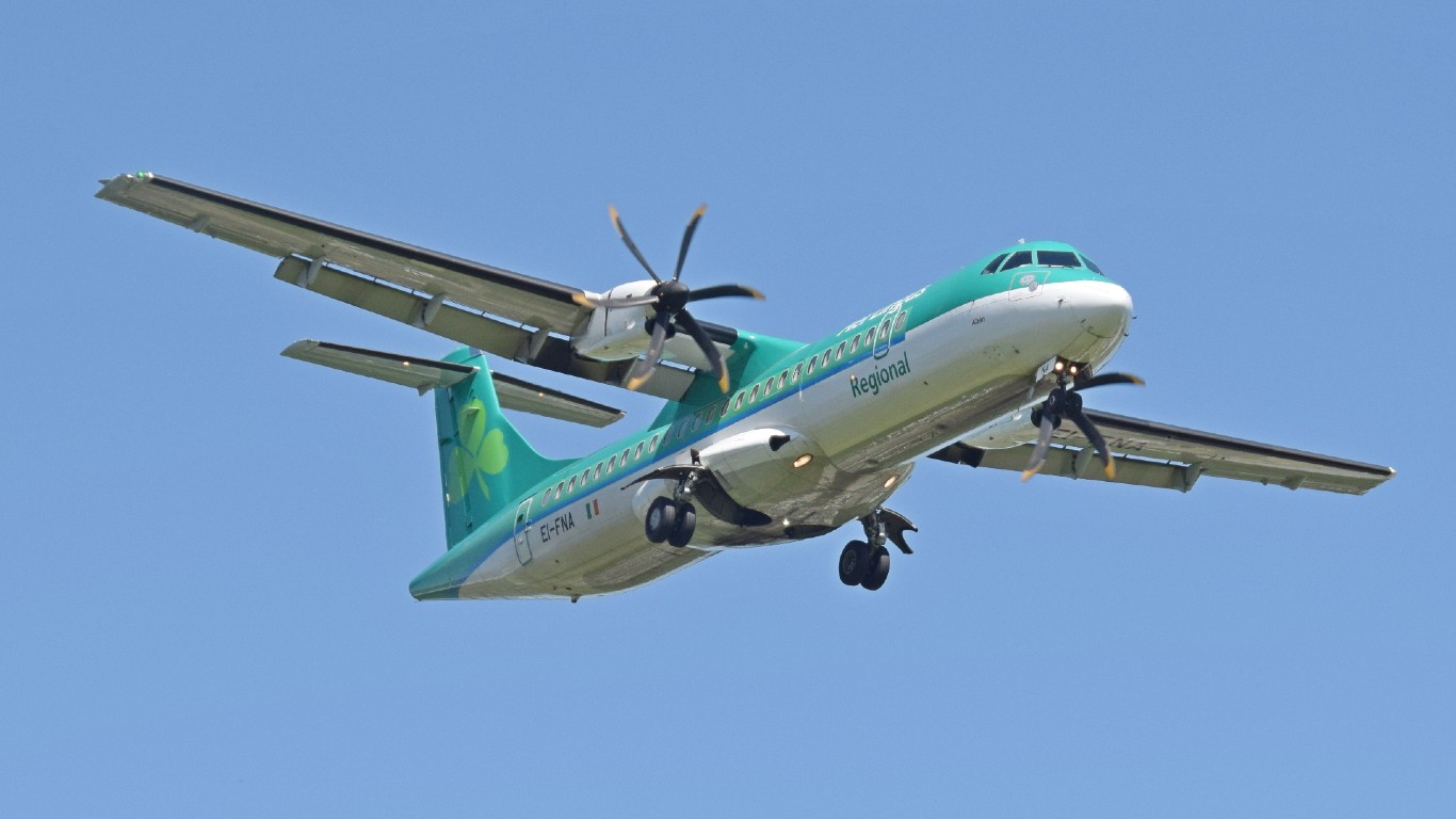 Aer Lingus Regional ATR 72 arrives Birmingham Airport, England 27June2019 arp by Adrian Pingstone