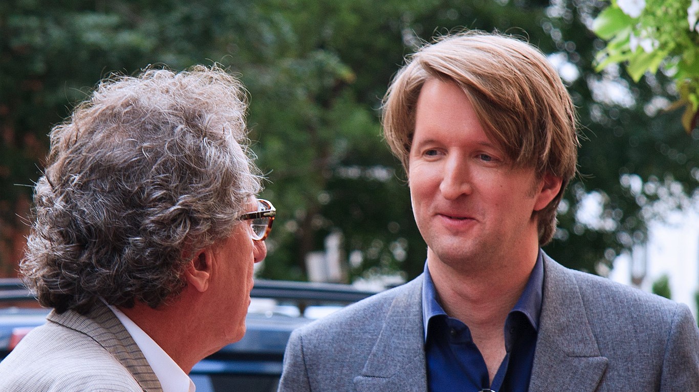 Tom Hooper and Geoffrey Rush by Gordon Correll