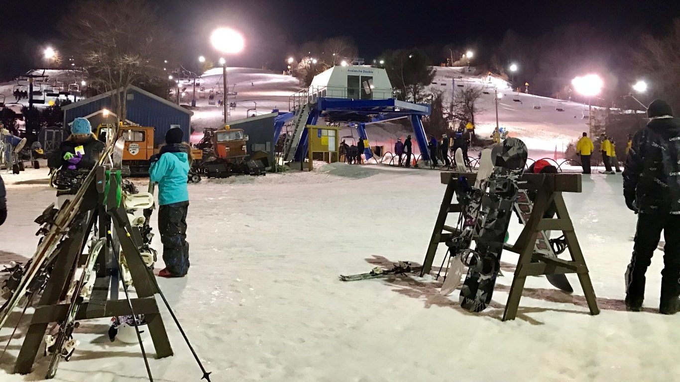 Mount Southington Ski Area at night by Morrowlong