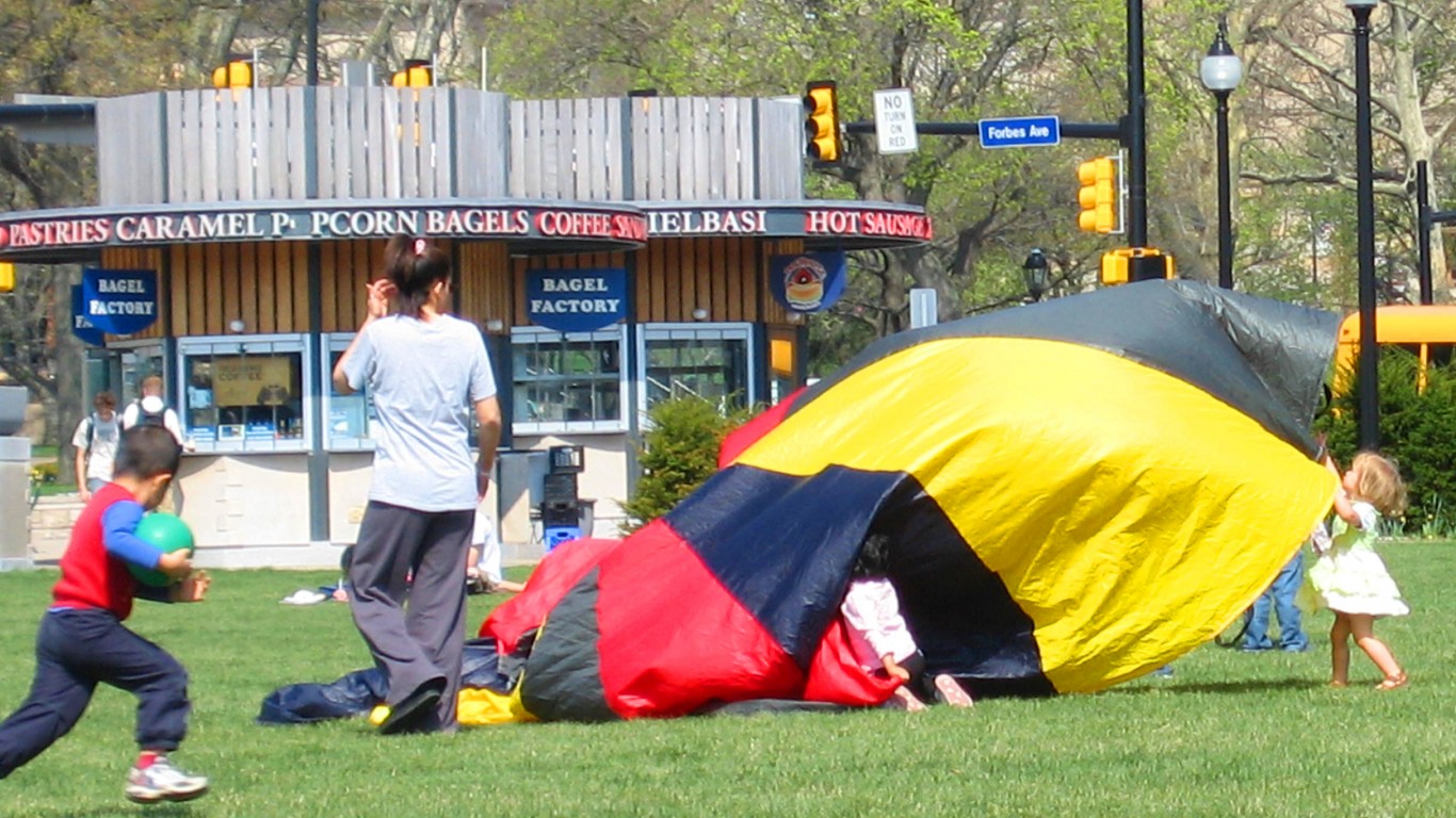 Playing at Schenley Plaza by KitAy