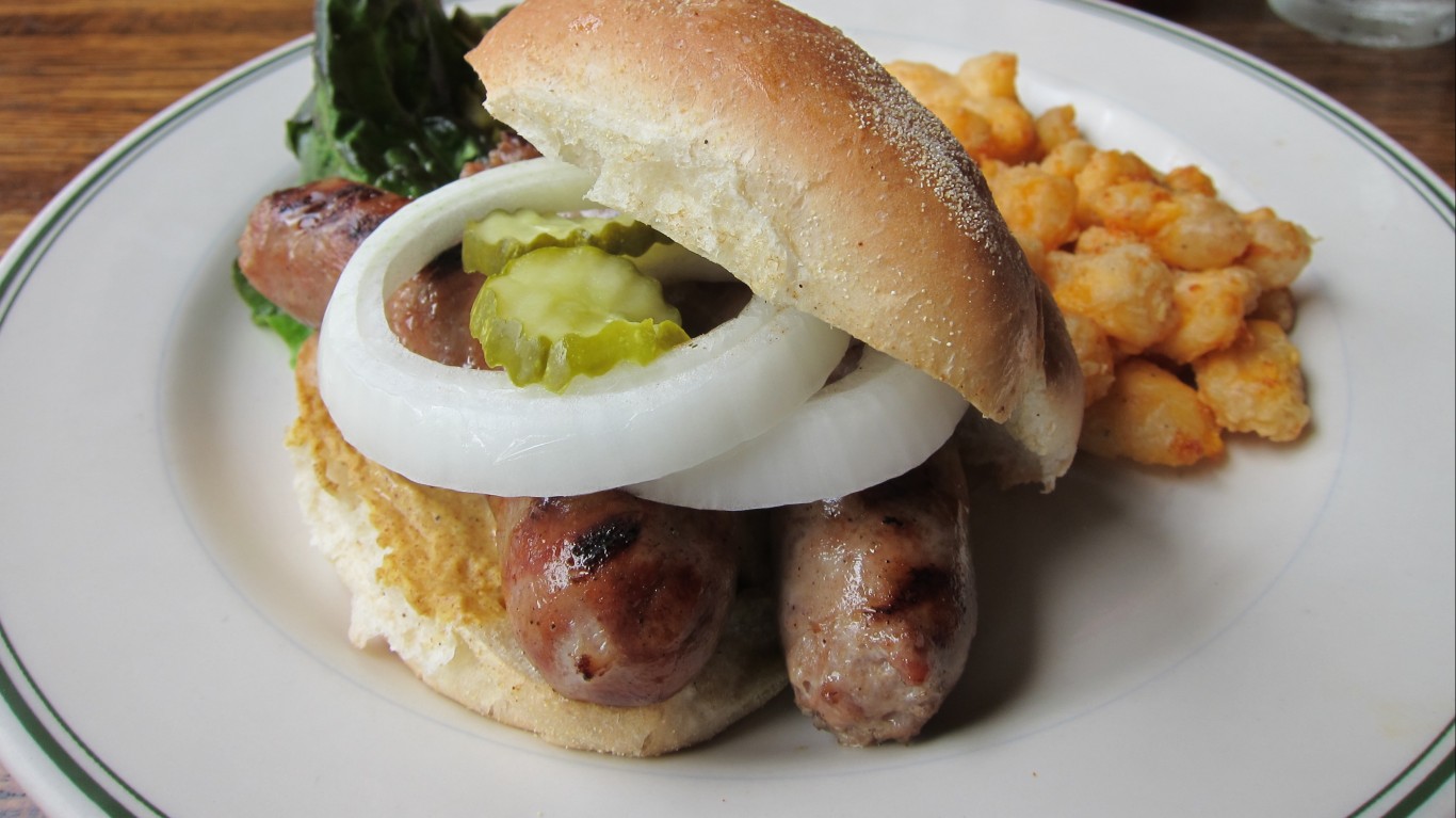 Bratwurst and Fried Cheese Cur... by Eugene Kim