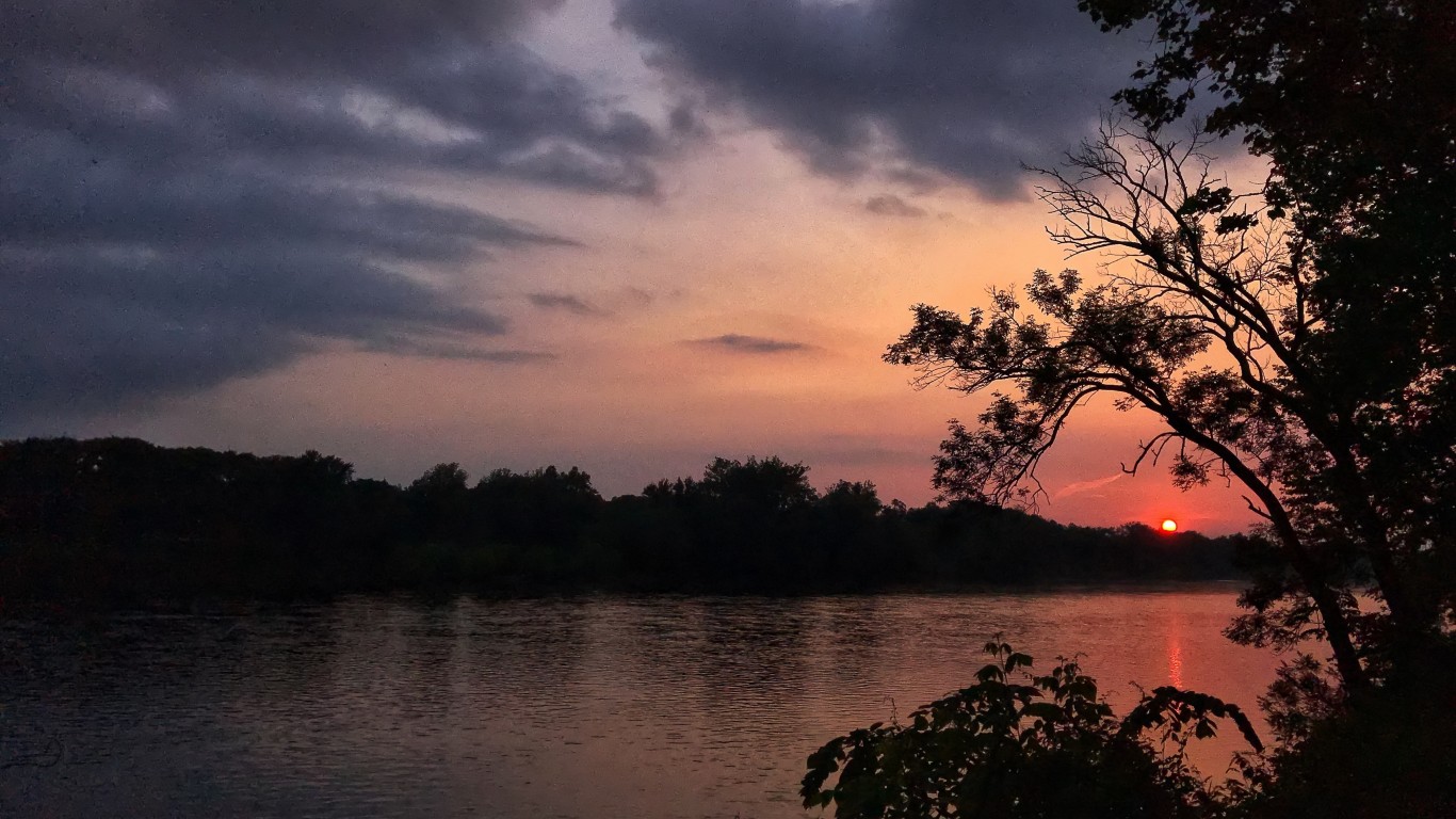 Sunset On The Delaware at Wash... by James Loesch