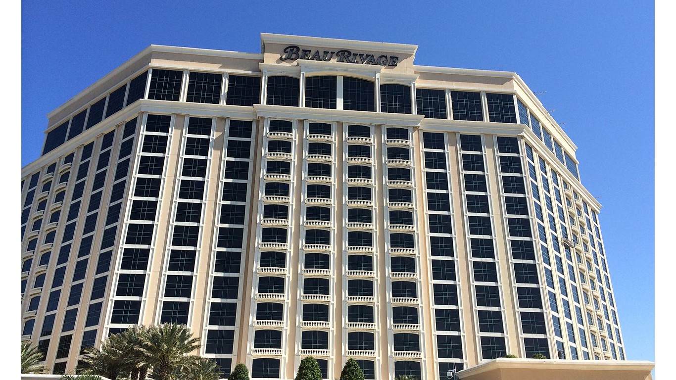 This is a photo of the beach side of Biloxi, MS casino Beau Rivage 2014-04-19 18-40 by Colinpea8802