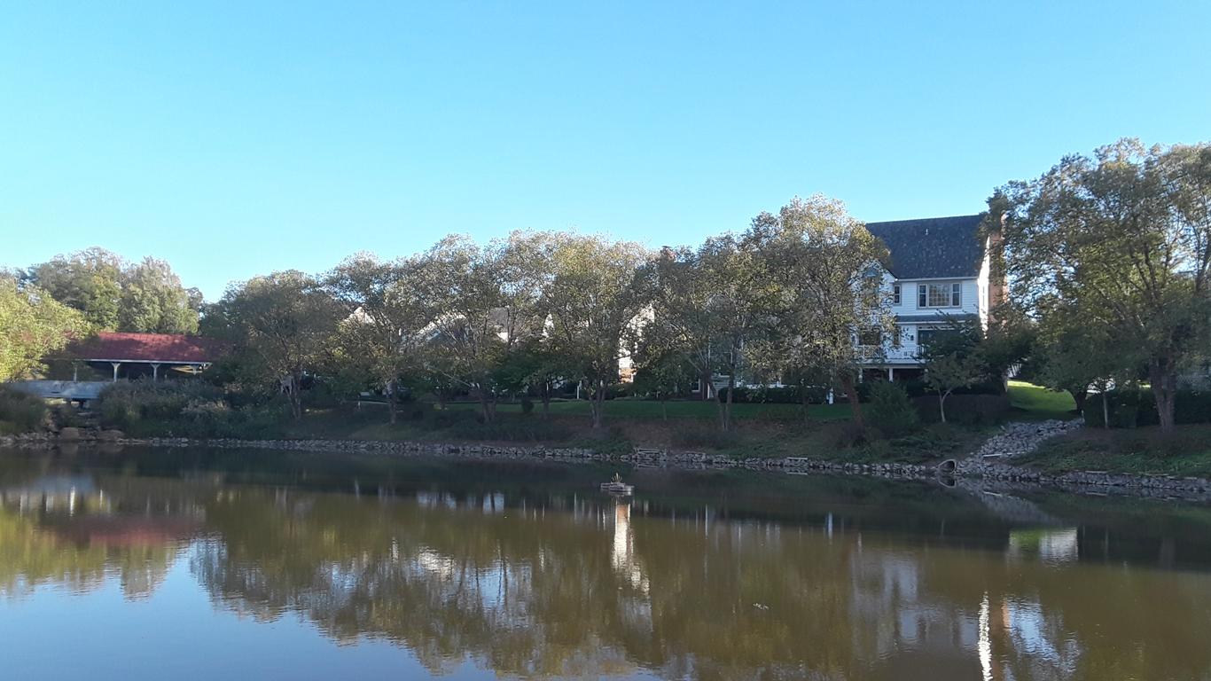 View of houses across the lake, Lake Ridge, Virginia by Ser Amantio di Nicolao