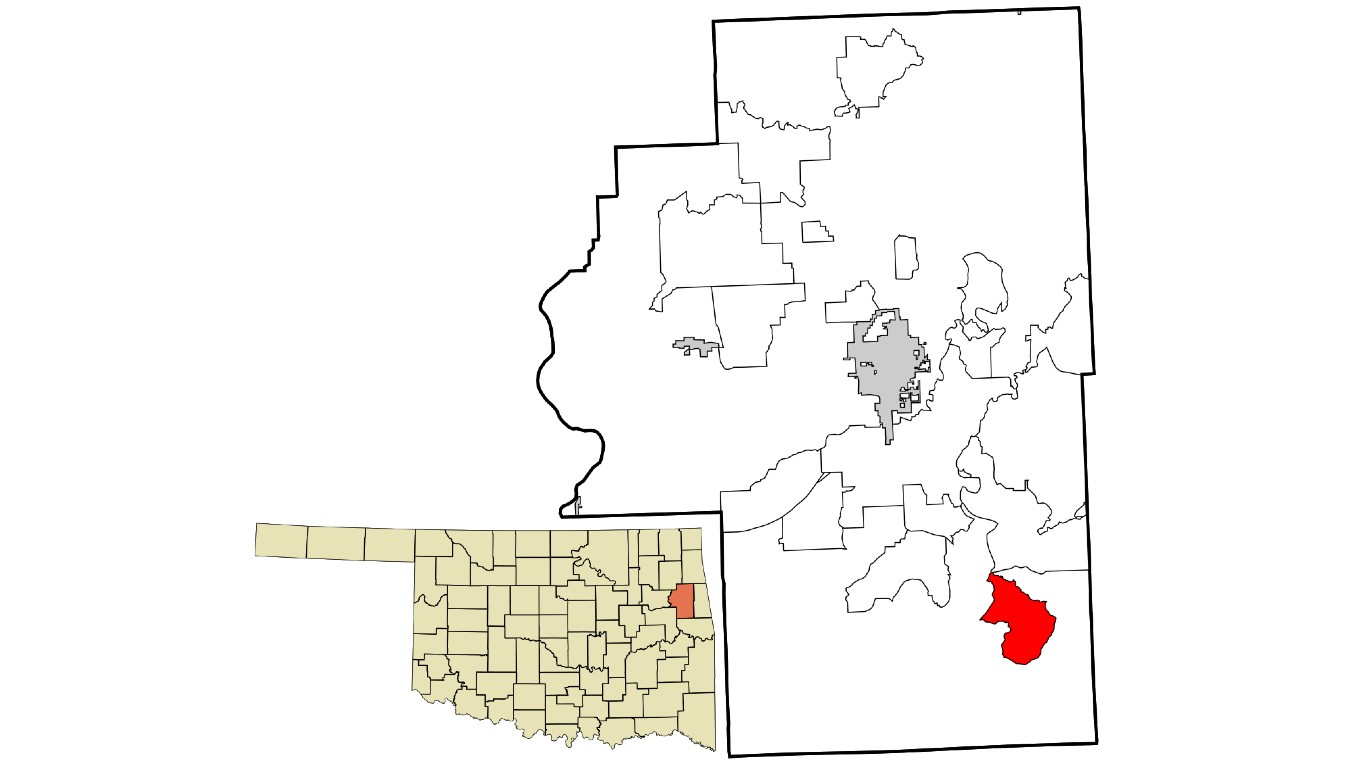 Cherokee County Oklahoma incorporated and unincorporated areas Dry Creek highlighted by Rcsprinter123