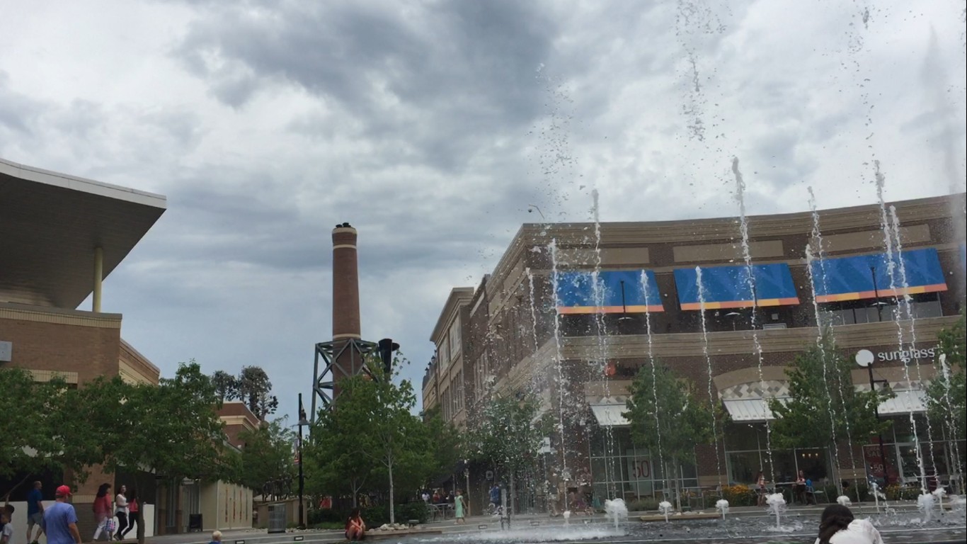 Fountains at Kansas Legends Outlets in the Village West district in Kansas City, Kansas by Ian Ballinger